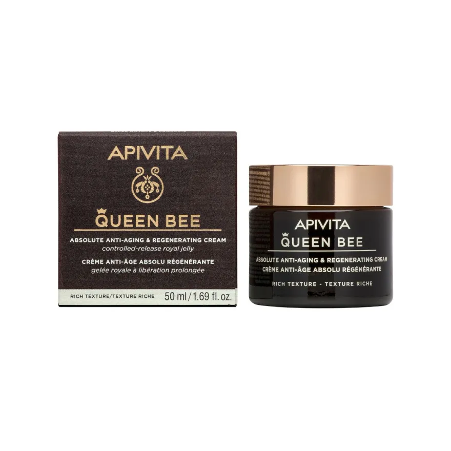 Apivita Queen Bee Rich Crema Viso Anti-Età Assoluta&Rigenerante Texture Ricca 50ml