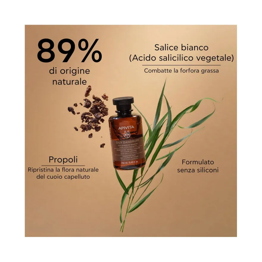 Apivita Shampoo Forfora Grassa Per Capelli 250ml