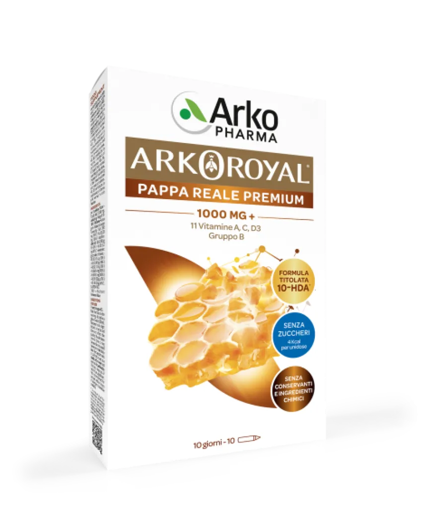 Arkopharma Arkoroyal Pappa Reale 1000mg Con Vitamine Senza Zucchero 10 Fiale