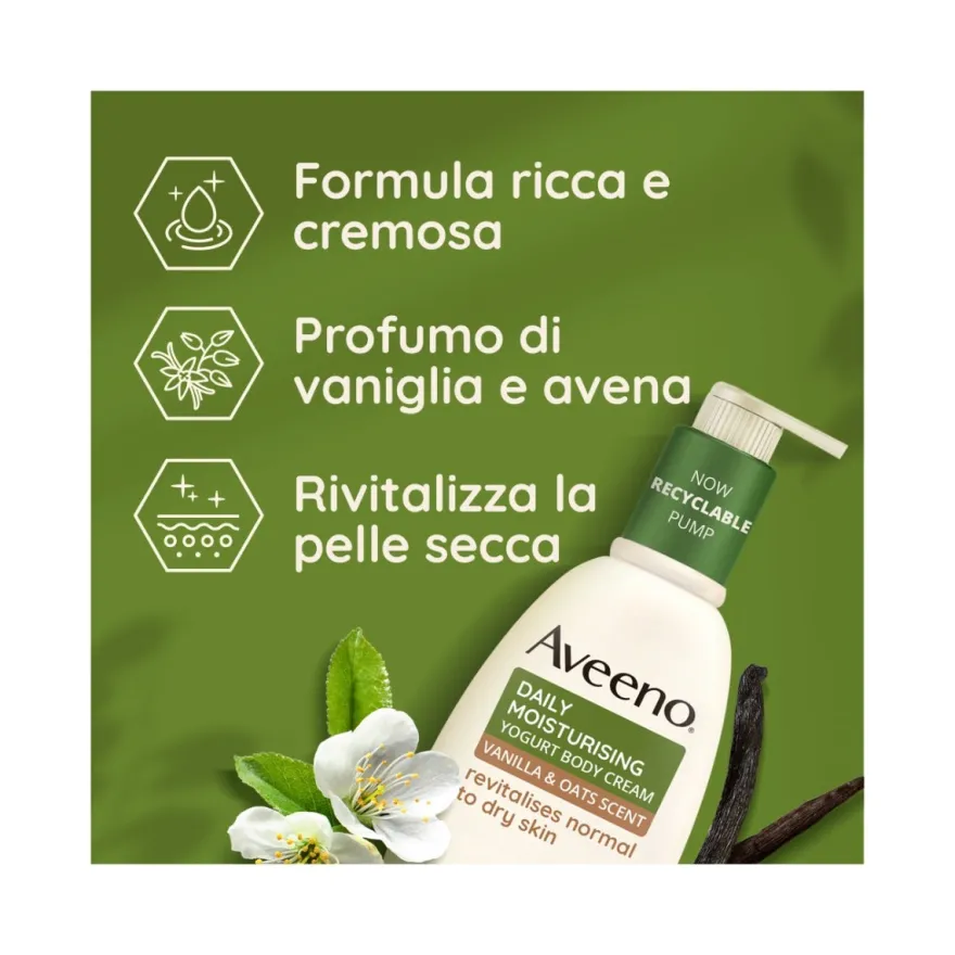 Aveeno Daily Moisturising Crema Corpo Idratante Yogurt Vaniglia & Avena 300ml