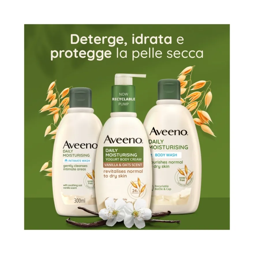 Aveeno Daily Moisturising Crema Corpo Idratante Yogurt Vaniglia & Avena 300ml