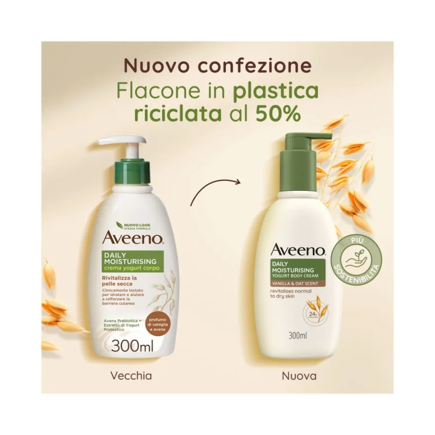 Aveeno Daily Moisturising Crema Corpo Idratante Yogurt Vaniglia & Avena 300ml