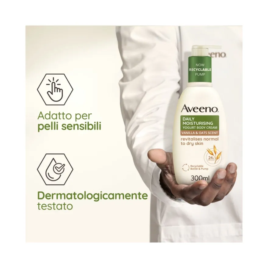 Aveeno Daily Moisturising Crema Corpo Idratante Yogurt Vaniglia & Avena 300ml
