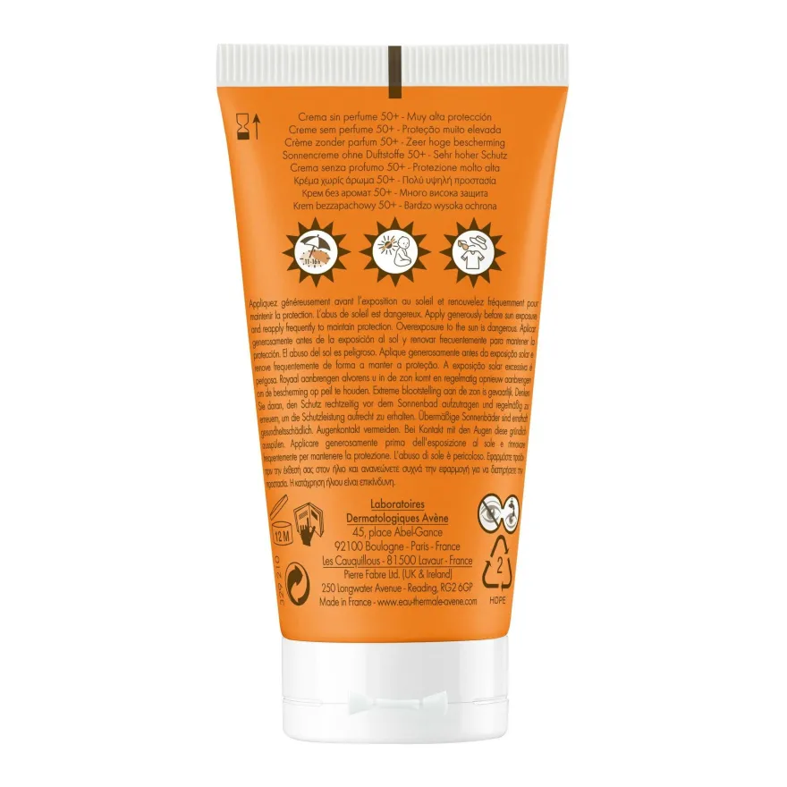 Avène Crema Senza Profumo SPF 50+ Solare Viso 50ml Protezione
