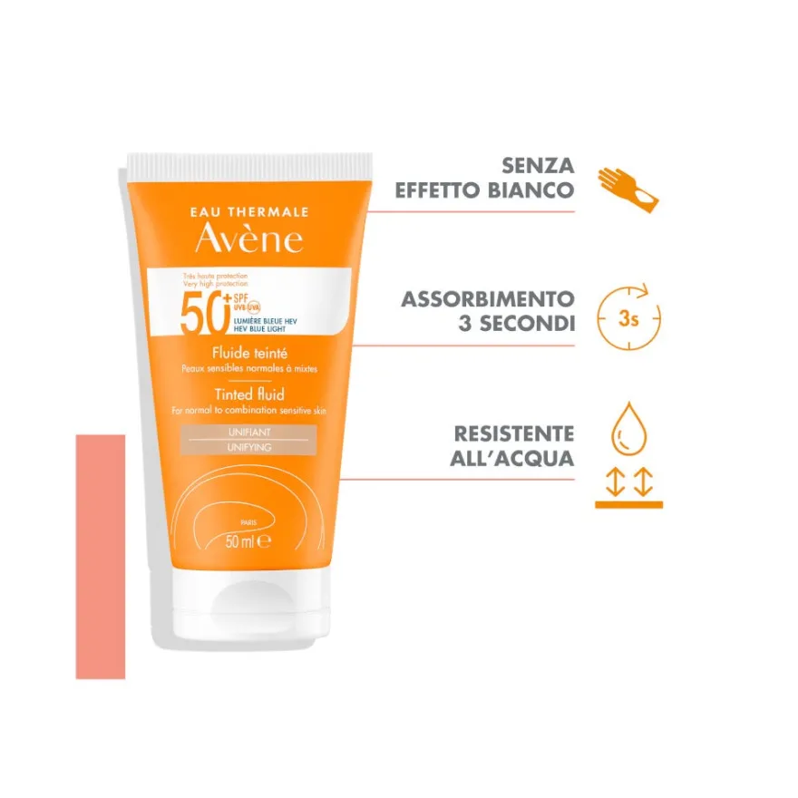 Avène Fluido Colorato SPF 50+ Solare Viso 50ml