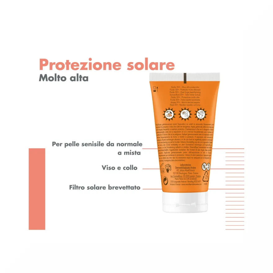 Avène Fluido SPF 50+ Solare Viso 50ml Protezione UV