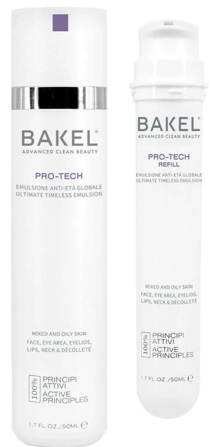 Bakel Pro-Tech Case&Refill Emulsione Anti-età Globale Per Pelle Da Mista A Oleosa 50ml