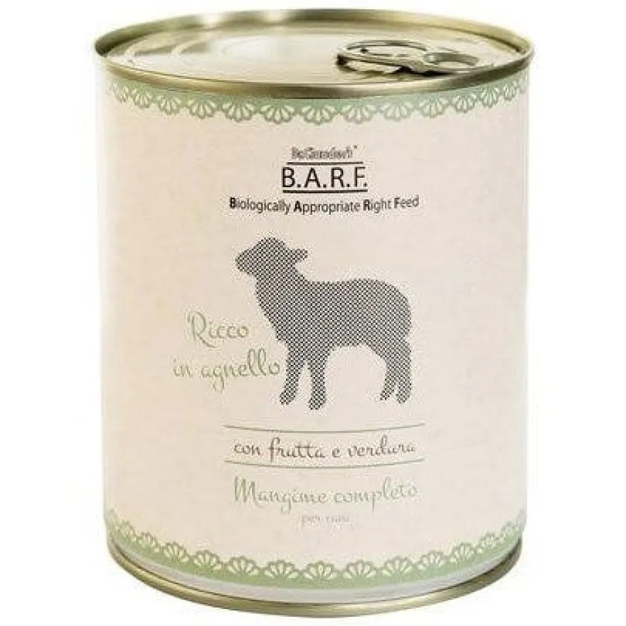 Barf Menu Completo Cibo Umido Trito Agnello Cani 800g