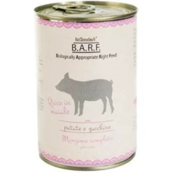 Barf Menu Completo Cibo Umido Trito Di Maiale Con Patate E Zucchine Per Cani Lattina 400g