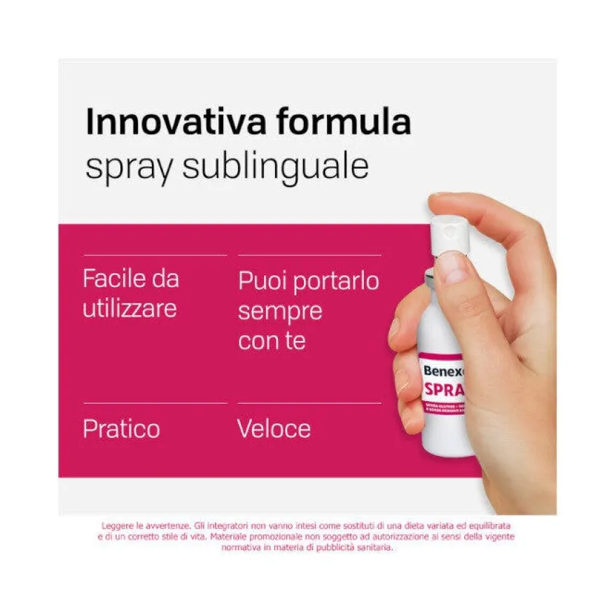 Benexol Spray Integratore alimentare di Vitamina B12 ad Alto Dosaggio con Edulcorante Flacone da 15ml