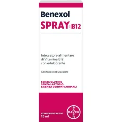 Benexol Spray Integratore alimentare di Vitamina B12 ad Alto Dosaggio con Edulcorante Flacone da 15ml