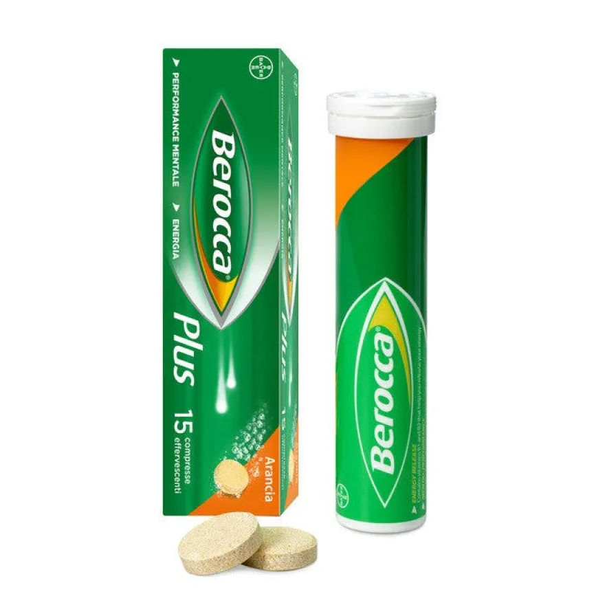 Berocca Plus Integratore Vitamine Minerali per Energia, Concentrazione, Memoria 15 Cpr Effervescenti