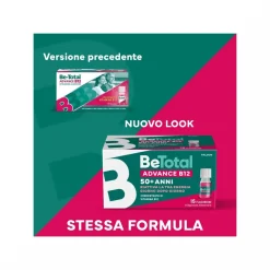 Be-Total Advance B12 50+ Anni Integratore Alimentare Vitamina B12 Zinco 15 Flaconcini