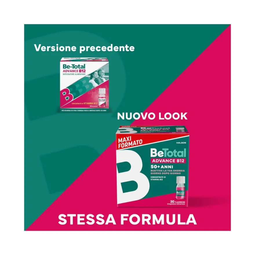 Be-Total Advance B12 Integratore 50+ Anni - 30 Flaconcini