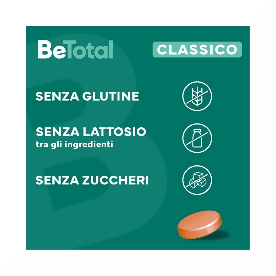 Be-Total Integratore Alimentare Vitamina B/B3/B12 Acido Folico Energia Per Adulti 40 Compresse