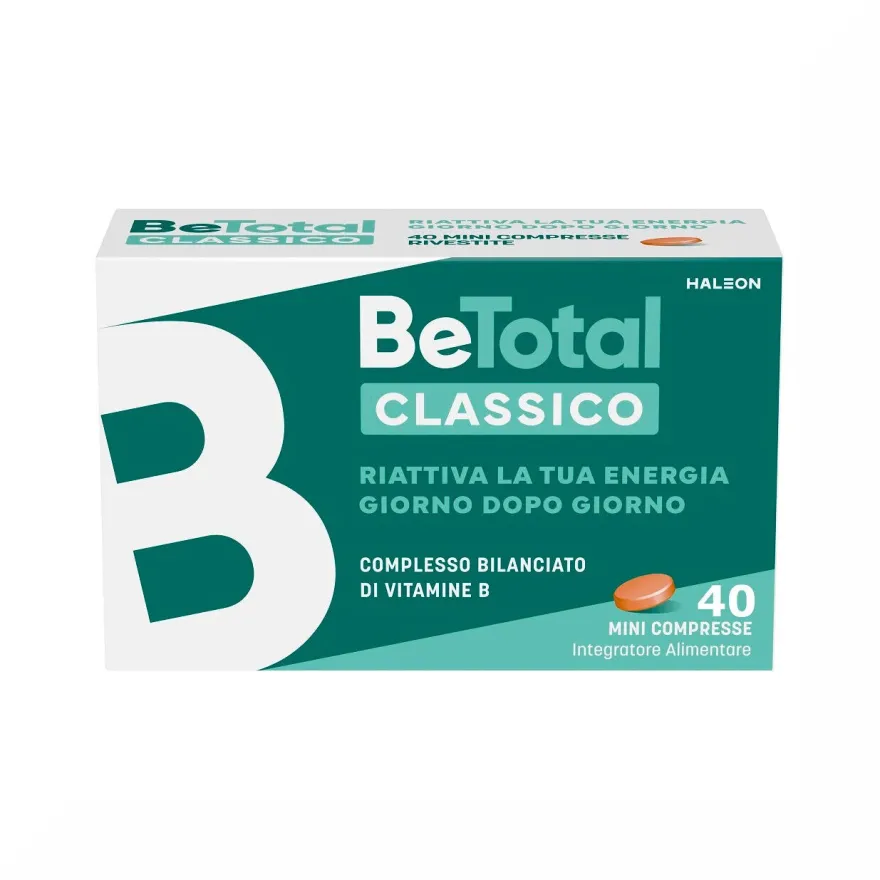 Be-Total Integratore Alimentare Vitamina B/B3/B12 Acido Folico Energia Per Adulti 40 Compresse
