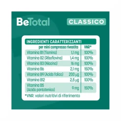 Be-Total Integratore Alimentare Vitamina B/B3/B12 Acido Folico Energia Per Adulti 40 Compresse