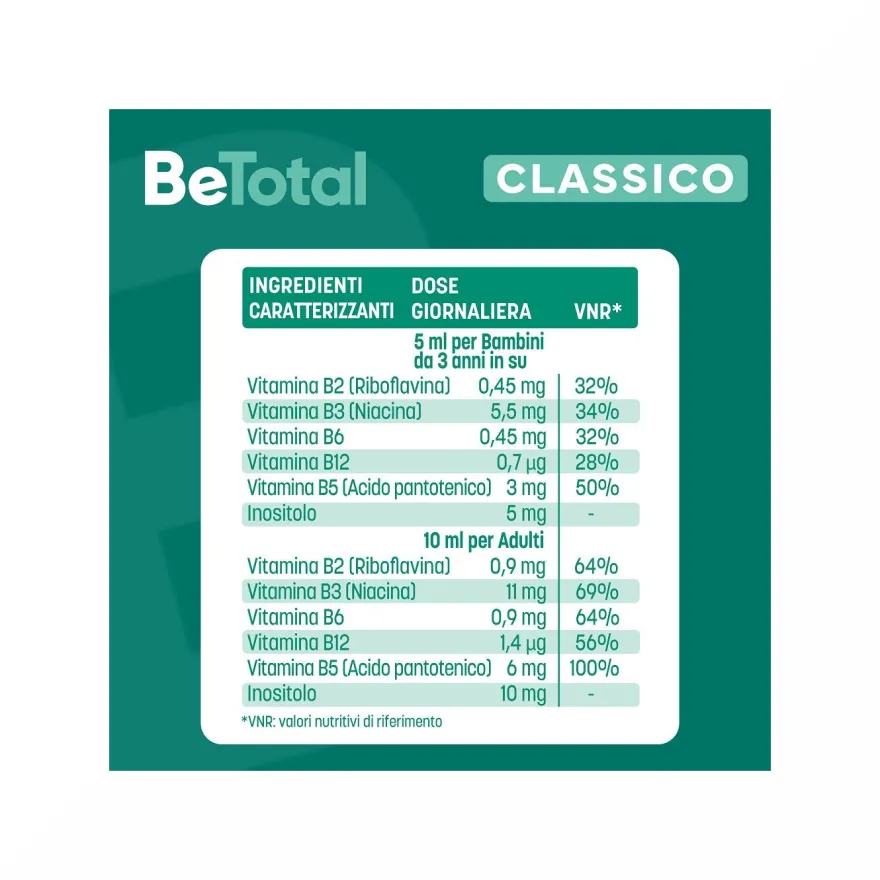 Be-Total Sciroppo Integratore Alimentare Vitamina B Sistema Immunitario Bambini Limone 100 ml