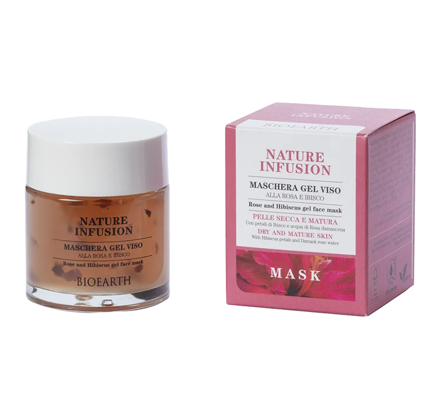 Bioearth Maschera Gel VisoRosa E Ibisco 100ml