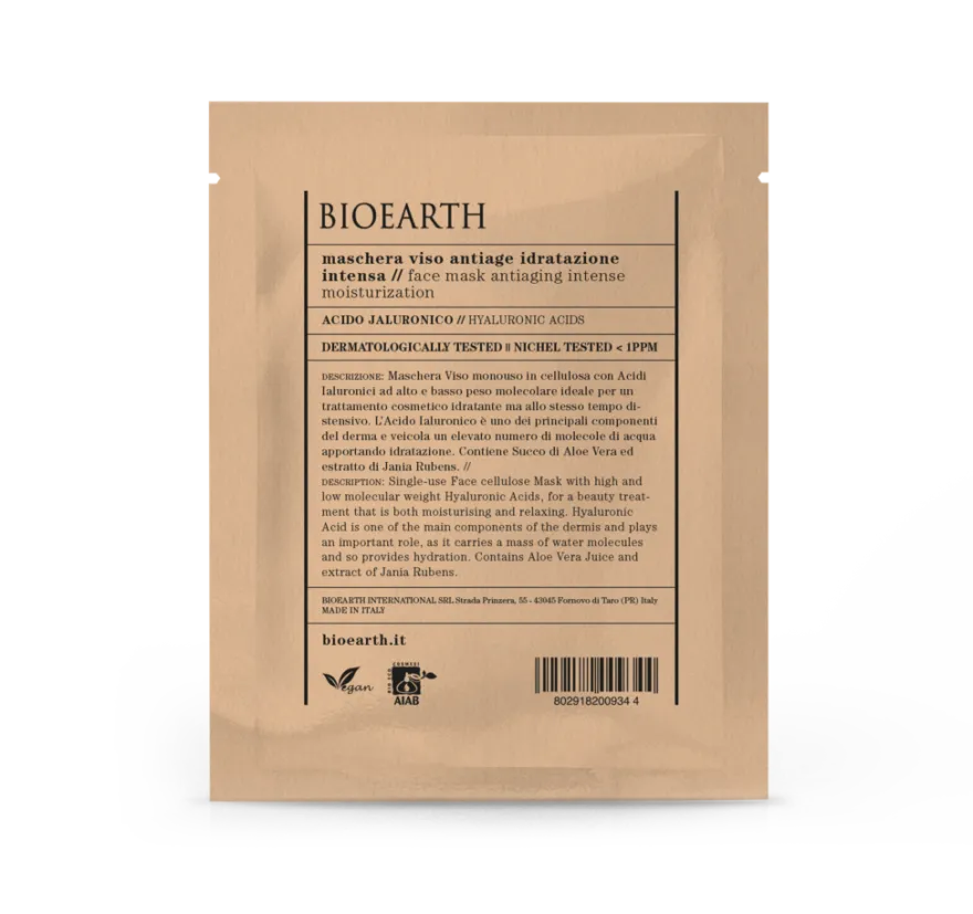 Bioearth Maschera Viso Antiage Idratazione Intensa 15ml