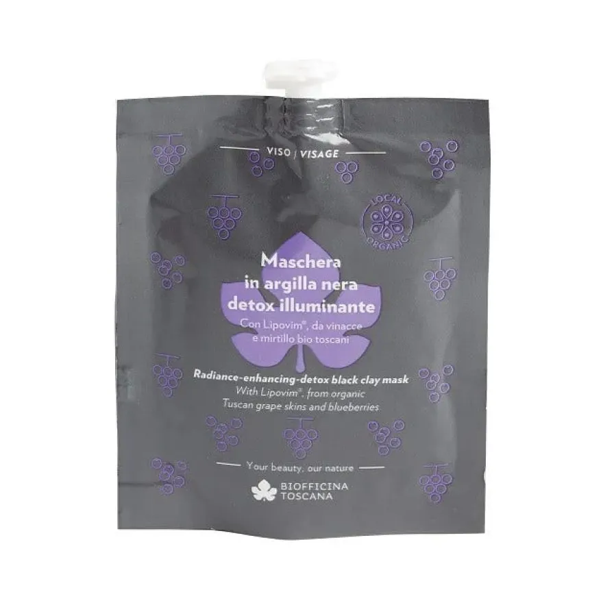 Biofficina Toscana Maschera Viso Argilla Nera Detox Illuminante 30g