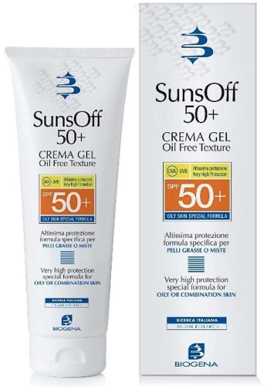 Biogena Suns Off 50+ Crema Solare In Gel SPF 50+ Per Pelli Grasse O Miste 90ml