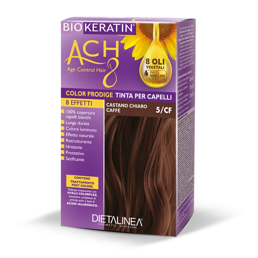 Biokeratin ACH 8 Kit Tinta Per Capelli 5/CF Castano Chiaro Caffè