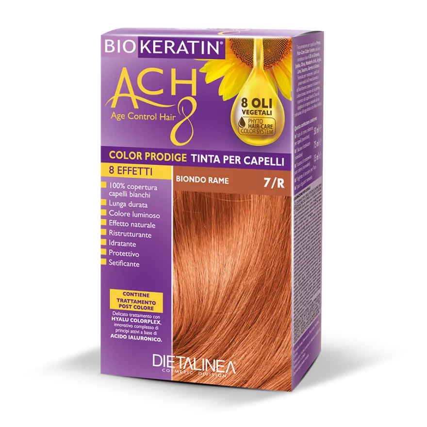 Biokeratin ACH 8 Kit Tinta Per Capelli 7/R Biondo Rame