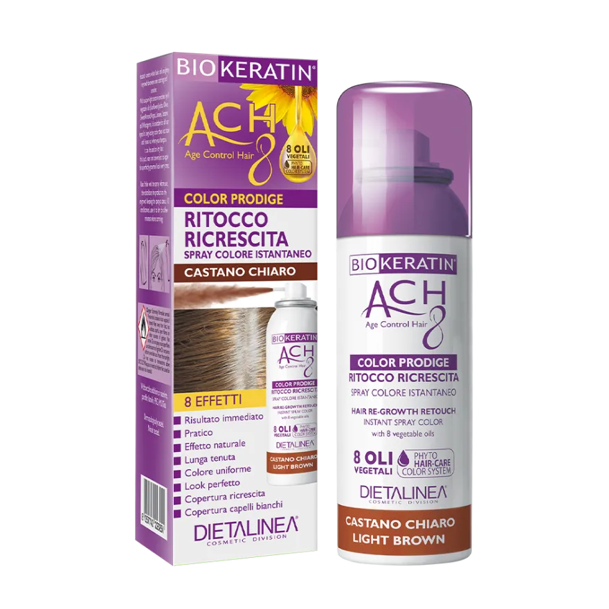 Biokeratin Ach8 Ritocco Ricrescita Spray Castano Chiaro 75ml
