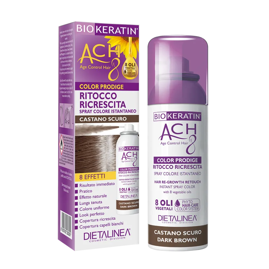 Biokeratin Ach8 Ritocco Ricrescita Spray Castano Scuro 75ml