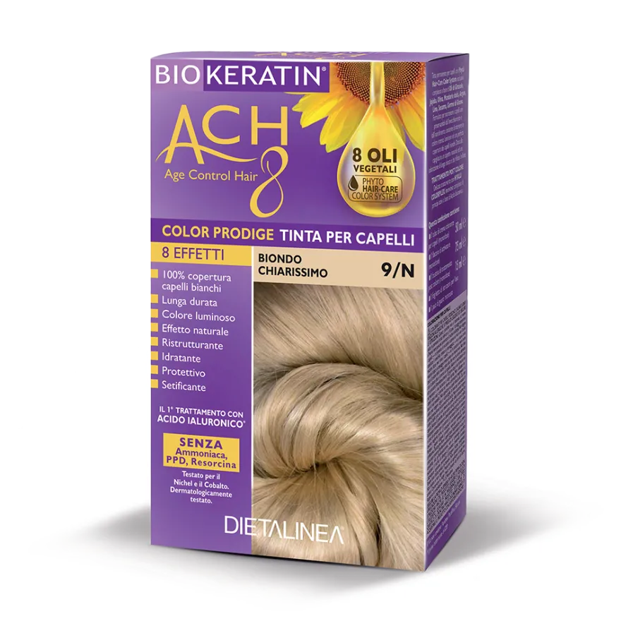 Biokeratin Ach8 Tinta per Capelli Biondo Chiarissimo 9/N