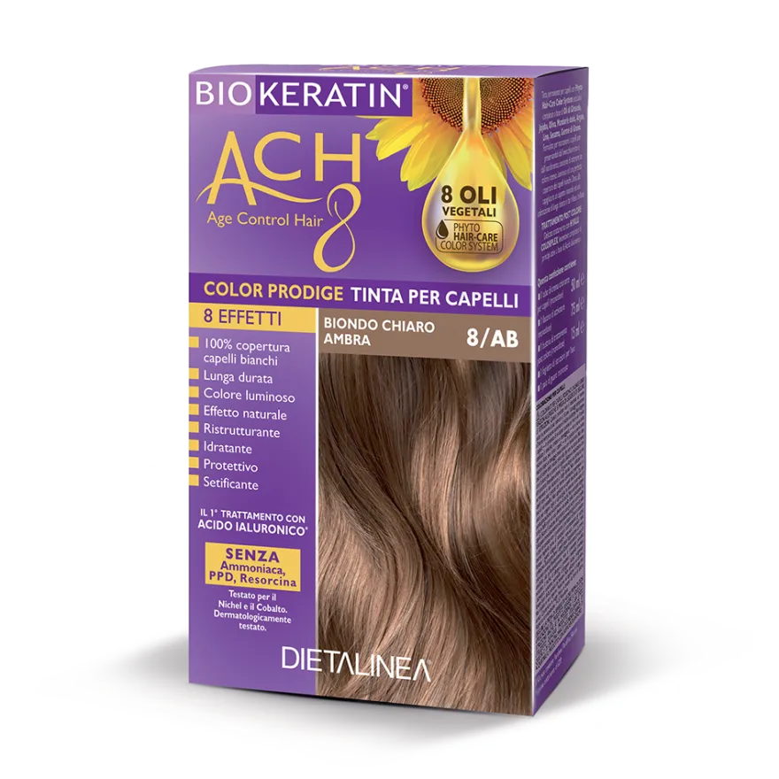 Biokeratin Ach8 Tinta per Capelli Biondo Chiaro Ambra 8/AB