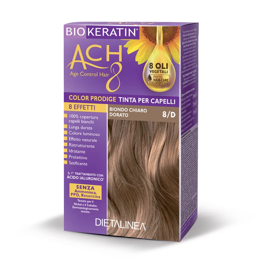 Biokeratin Ach8 Tinta Per Capelli Biondo Chiaro Dorato 8/D