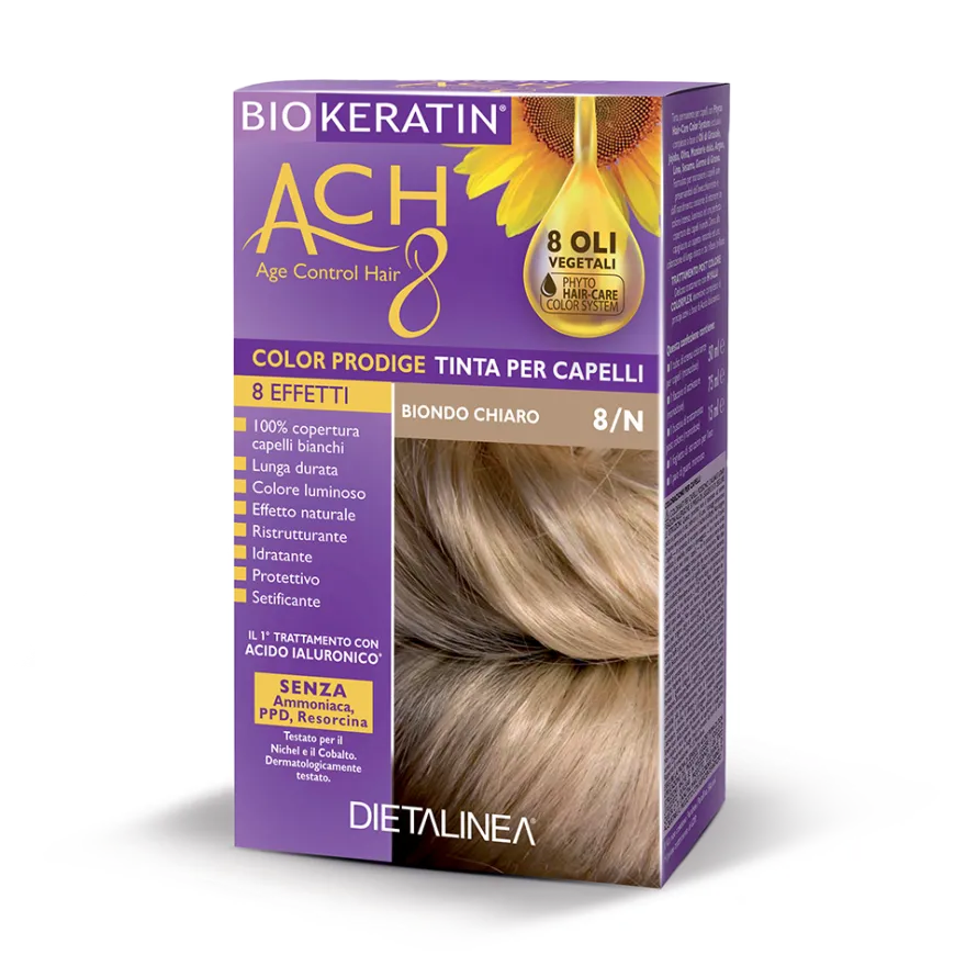 Biokeratin Ach8 Tinta Per Capelli Biondo Chiaro 8/N