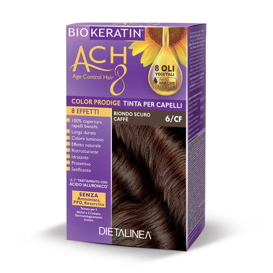 Biokeratin Ach8 Tinta per Capelli Biondo Scuro Caffè 6/CF