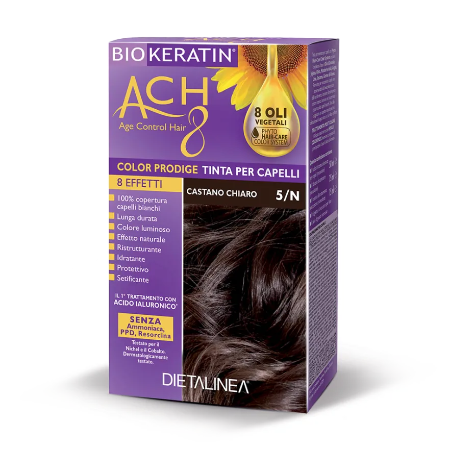 Biokeratin Ach8 Tinta per Capelli Castano Chiaro 5/N