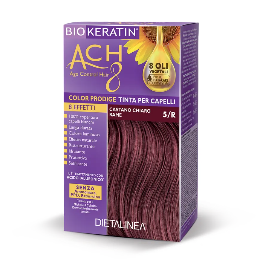 Biokeratin Ach8 Tinta per Capelli Castano Chiaro Rame 5/R