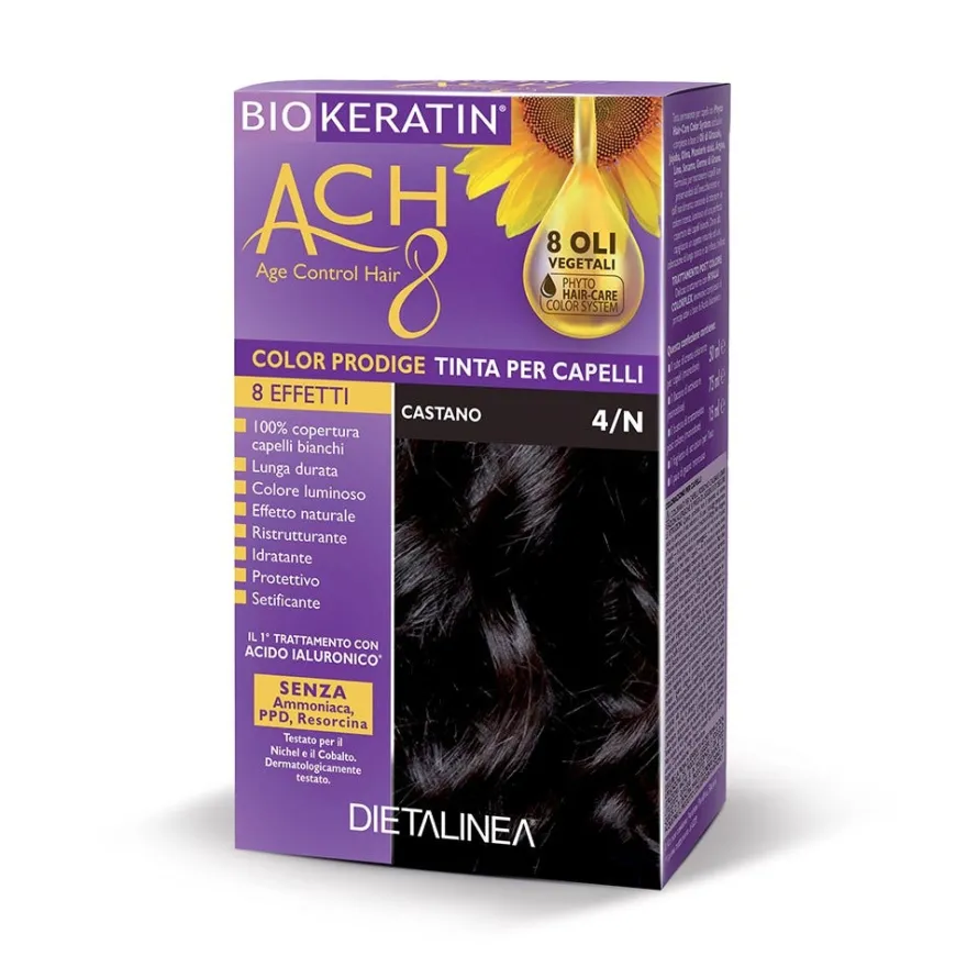 Biokeratin Ach8 Tinta per Capelli Castano 4/N