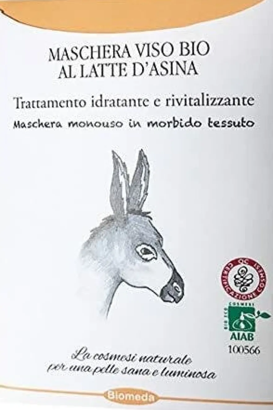 Biomeda Maschera Viso Monouso Al Latte D'Asina Bio