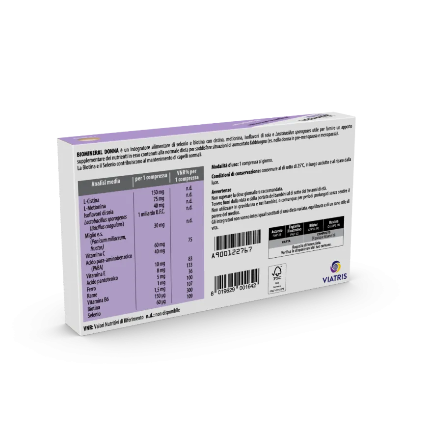 Biomineral Donna 30 Compresse - Integratore Capelli e Unghie