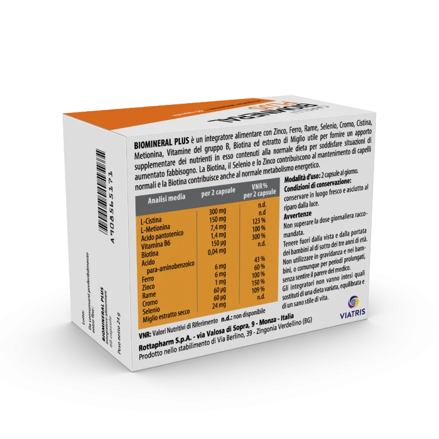 Biomineral Plus 60 Capsule - Integratore per Capelli e Unghie