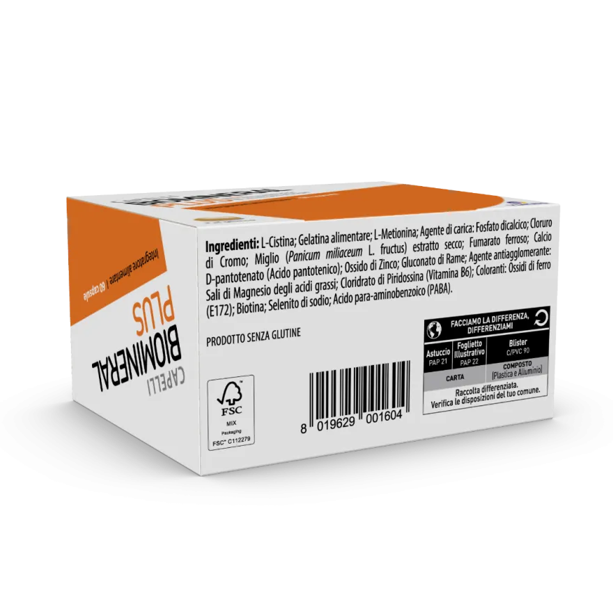 Biomineral Plus 60 Capsule - Integratore per Capelli e Unghie