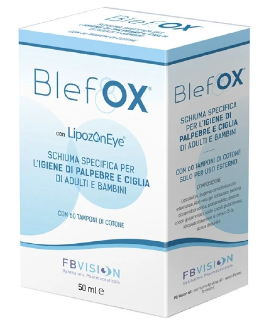 BlefOX Schiuma Per Igiene Palpebre E Ciglia 50ml + 60 Dischetti