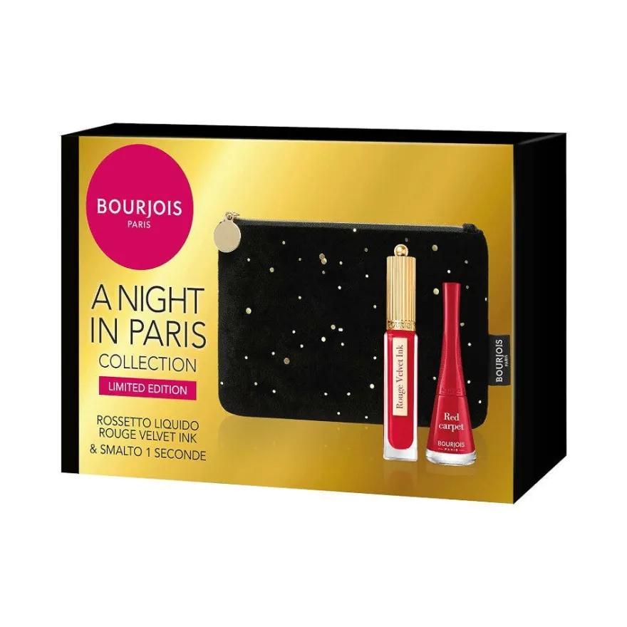 Bourjois Kit Pochette + Rossetto Liquido 3,5ml + Smalto One Second 9ml