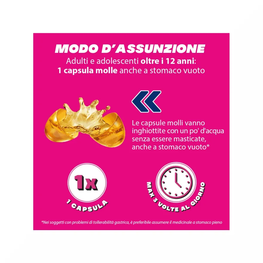 BuscofenAct 400 mg Con Ibuprofene Analgesico Contro Dolori Forti Da Ciclo 20 Capsule Molli