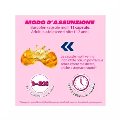 Buscofen 200 mg Con Ibuprofene Analgesico Contro Dolori Da Ciclo 12 Capsule Molli