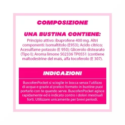 BuscofenPocket 400mg Con Ibuprofene Analgesico Contro Dolori Da Ciclo 10 Bustine