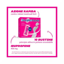 BuscofenPocket 400mg Con Ibuprofene Analgesico Contro Dolori Da Ciclo 10 Bustine