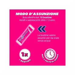 BuscofenPocket 400mg Con Ibuprofene Analgesico Contro Dolori Da Ciclo 10 Bustine
