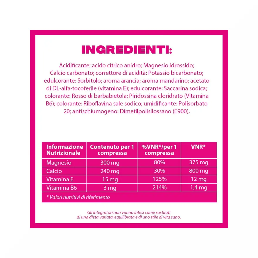 Buscofen Premestruale Integratore Alimentare, Magnesio, Vitamina B6, Vitamina E e Calcio, 15 Compresse Effervescenti